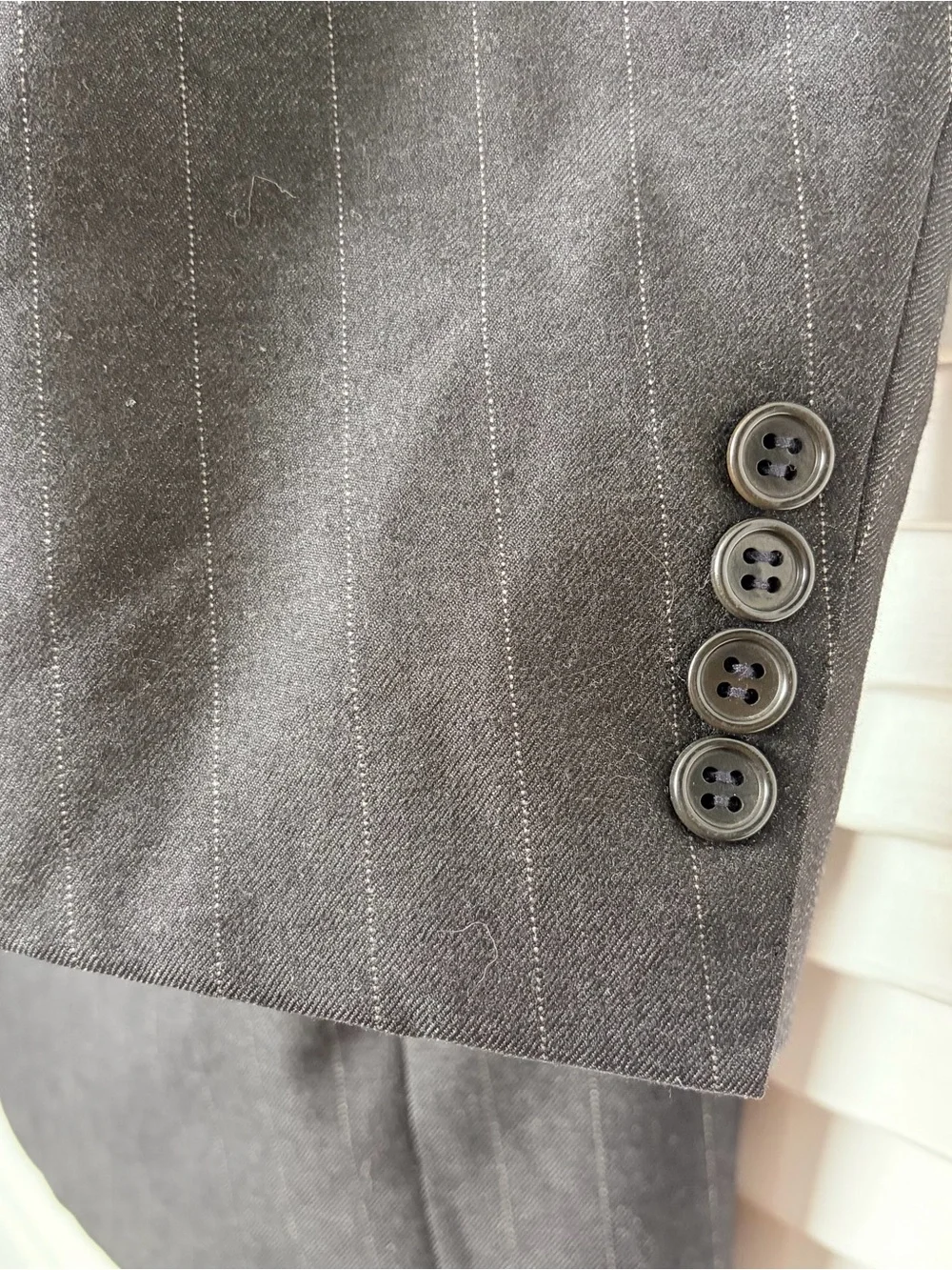 Canali Milano Loro Piana Super 100s 42 R US 52 EU Wool Pinstripe